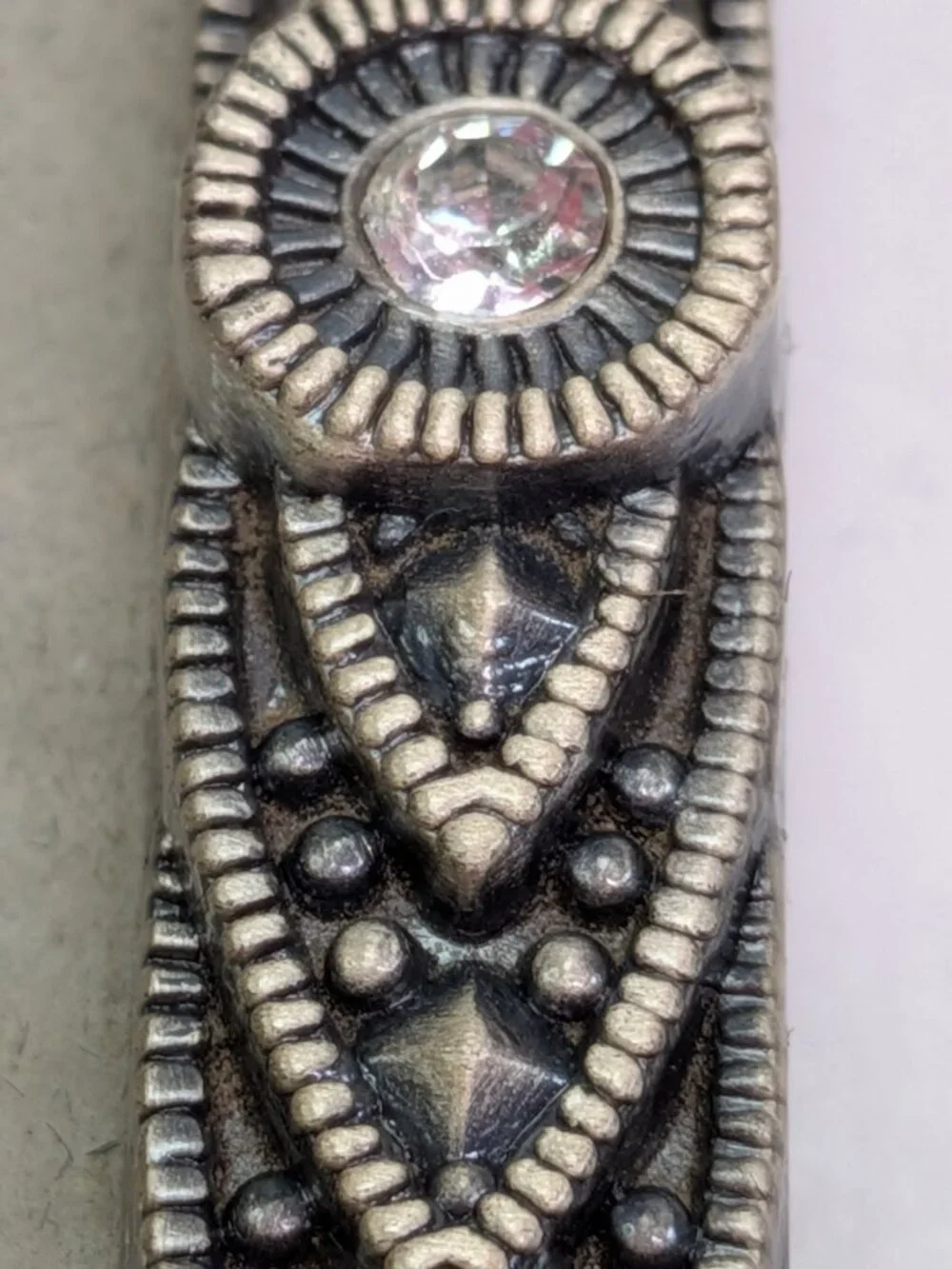 VTG Burnes of Boston Jeweled Mini Picture Frames Trio Pewter Tone Set of 3